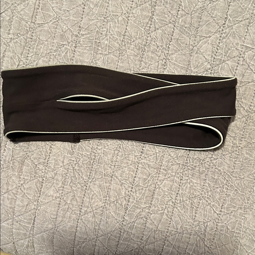 lululemon athletica Black Headband with White Edging